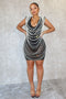 Never Too Much Pearl And Stone Draped Dress Dress EDGE Small Black